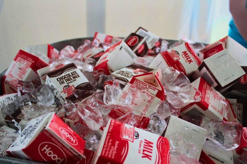 whole milk and chocolate milk options in schools
