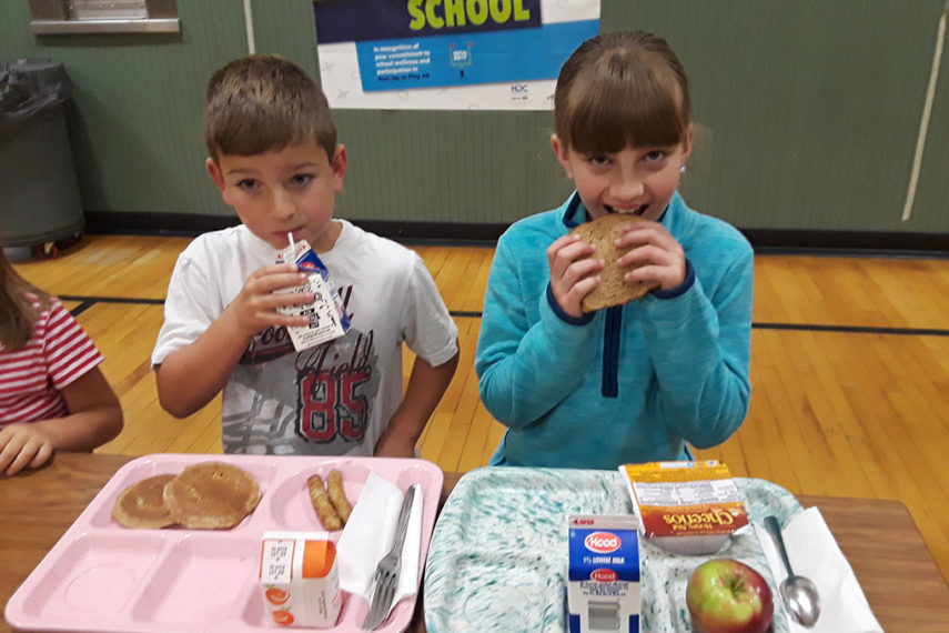 Kids eating Lunch at school