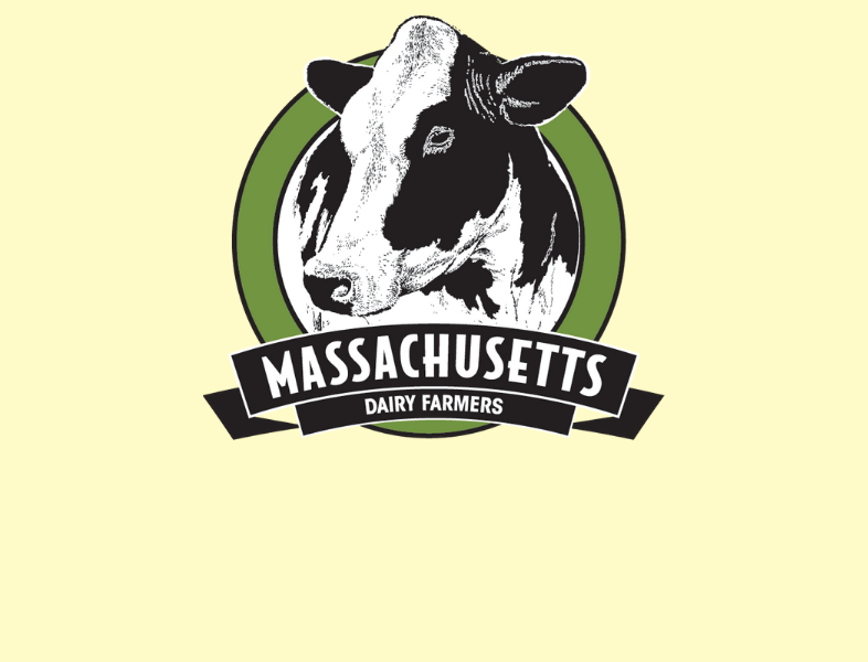 Image of MA Dairy Farmers logo - cow and text