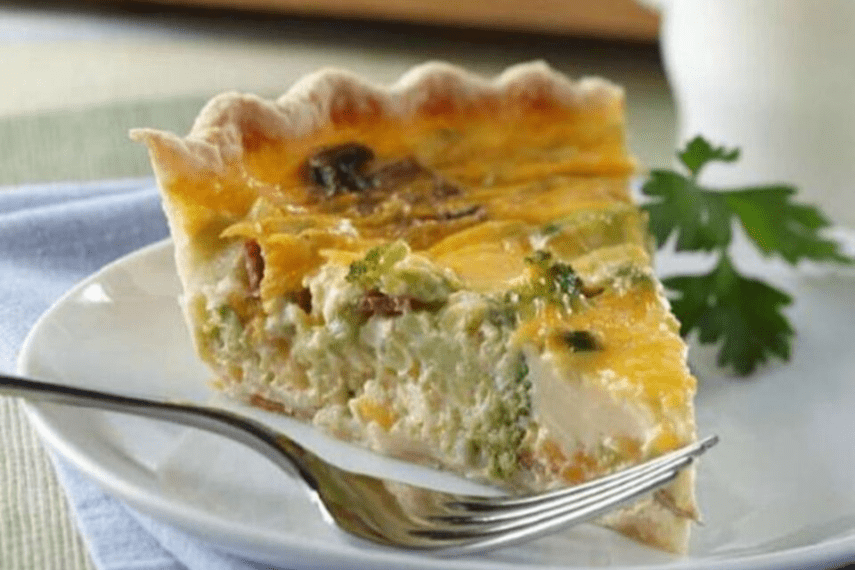 Cheesy Bacon Broccoli Quiche