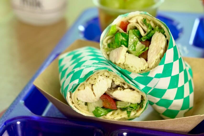 Cheezy Pesto Chicken Wrap