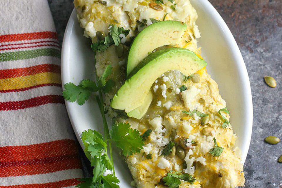 Creamy Green Chile Chicken Enchiladas