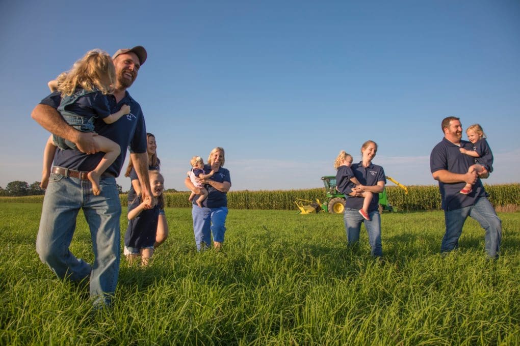 Family in farm