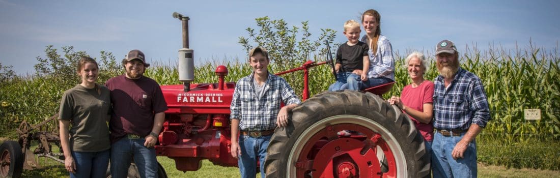 farm family on tractor