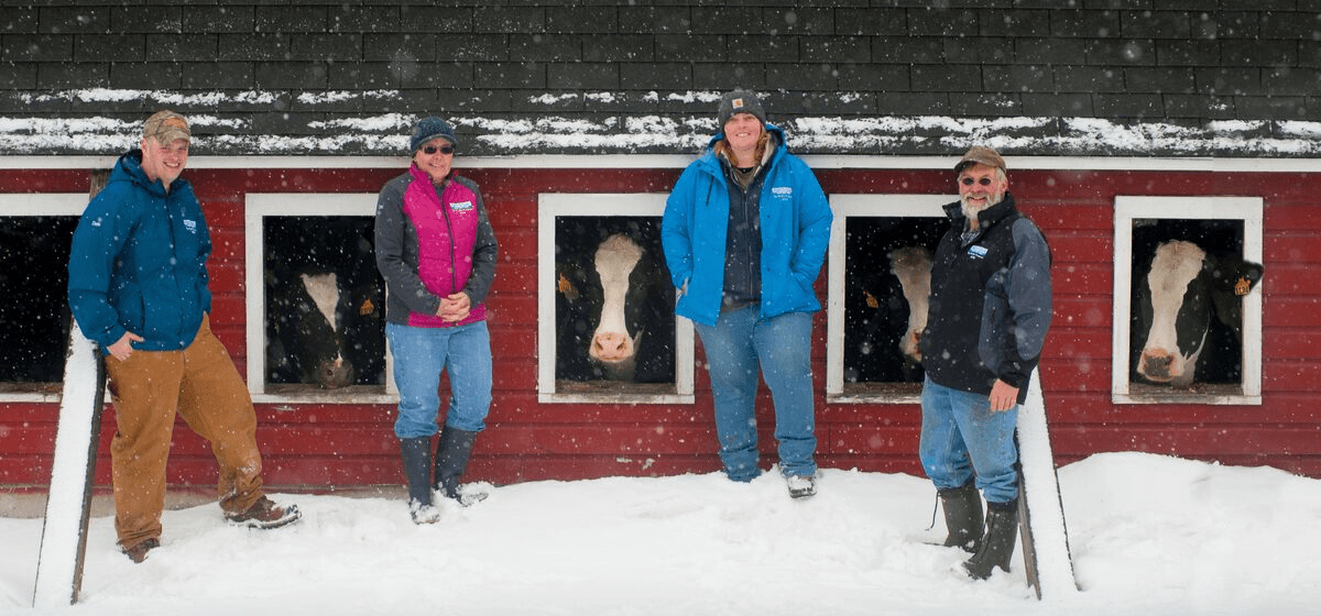 farm family in winter