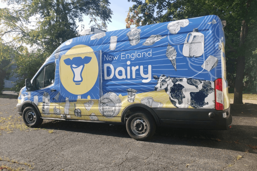 Side view of our new mobile dairy bar van