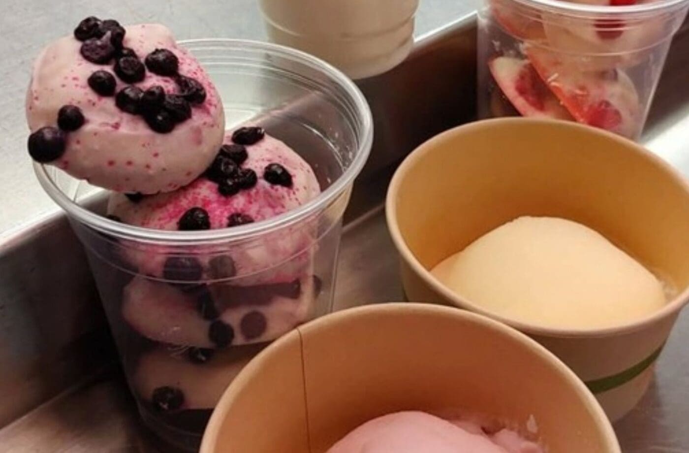 School breakfast smoothie bites in a cup