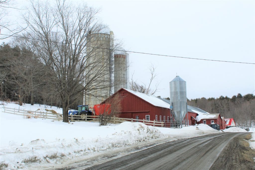 winter farming snow on roof