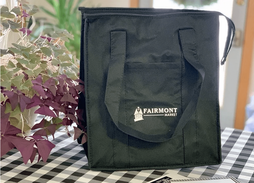 a reusable bag on a table 