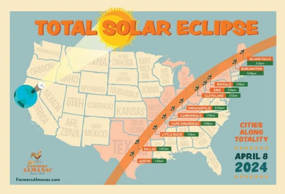 map of the path of the 2024 united states solar eclipse