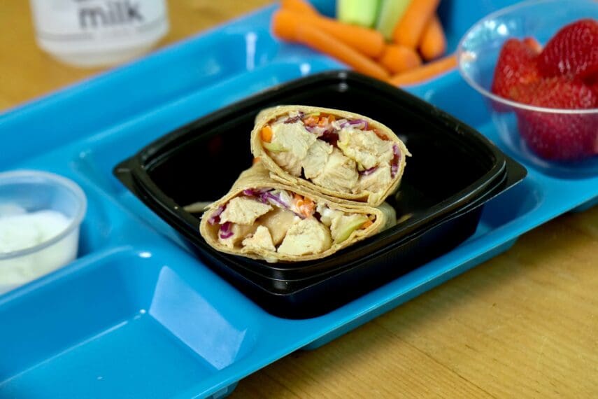 Sriracha Chicken Wrap with Coleslaw