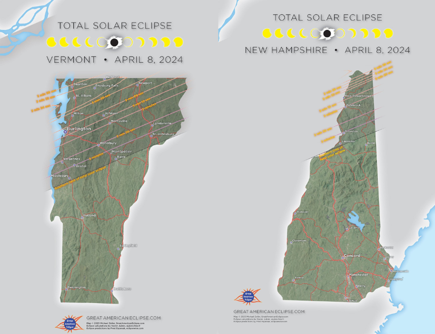 vermont and new hampshire map of solar eclipse