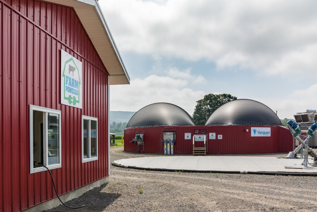 Cows greenhouse gas methane digester black bubble Bar-Way Farm