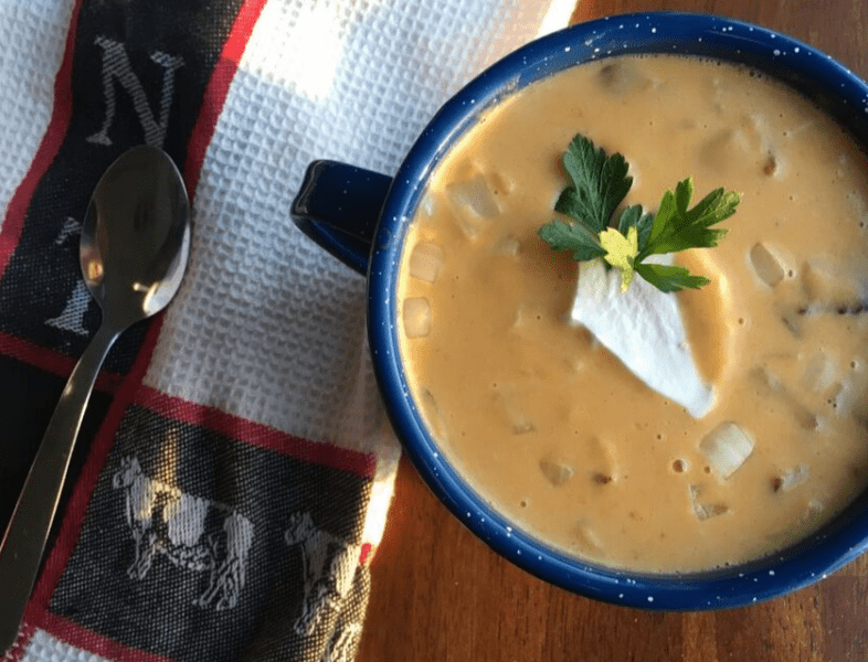 sweet potato and bacon bisque