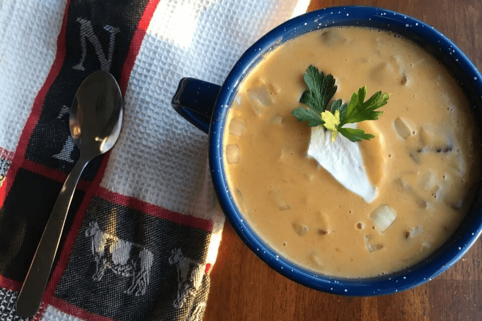 sweet potato and bacon bisque