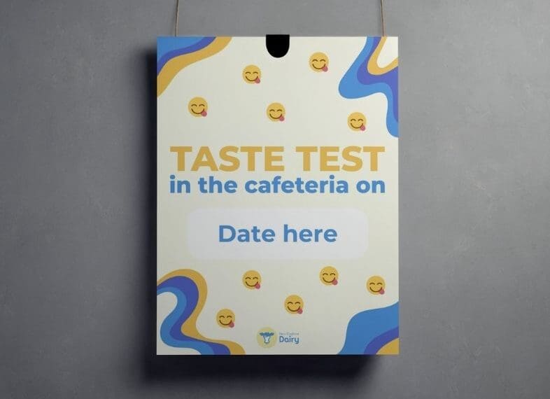 Blue and Yellow Taste Test sign