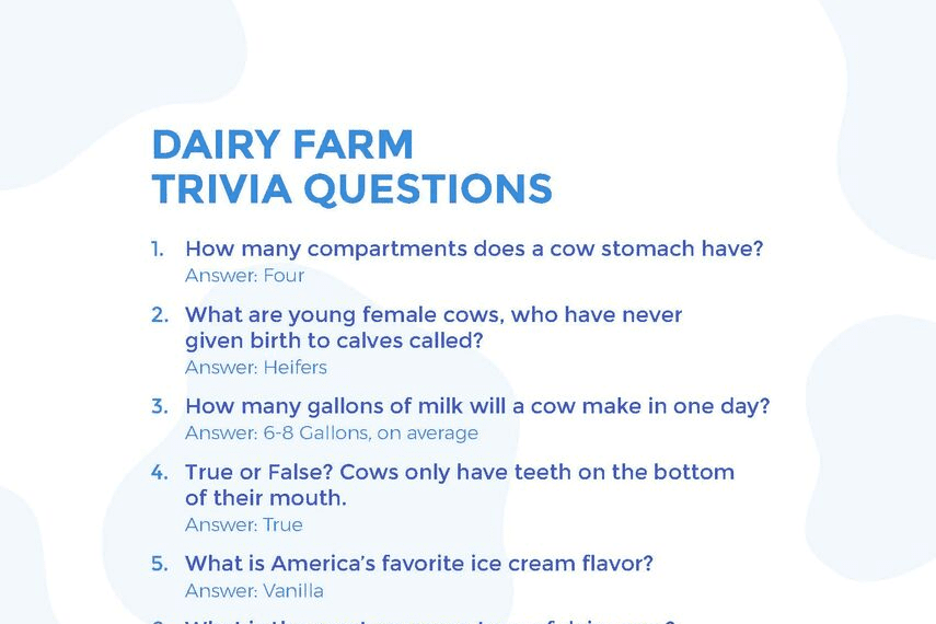 dairy farm trivia questions
